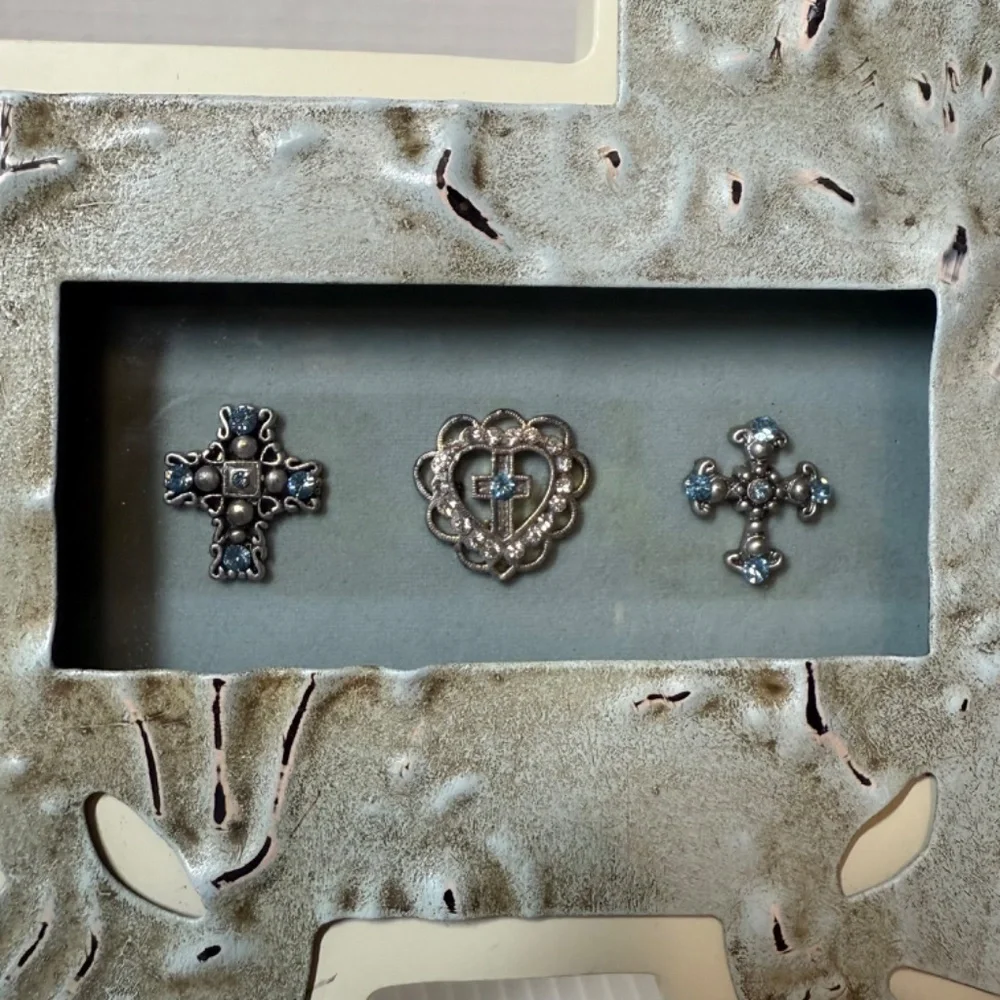 Belinda Miley Collection CBK 2007 Framed Cross Pendant Baby Carriage Nursery Art